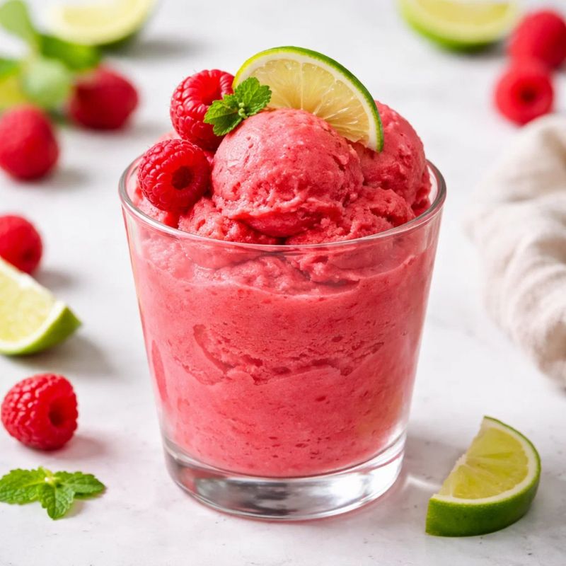 Himbeer Limette Sorbet